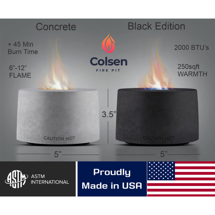 Colsen 5 Inch Mini Round Portable Indoor Outdoor Concrete Tabletop Fire Pit & Reviews Wayfair